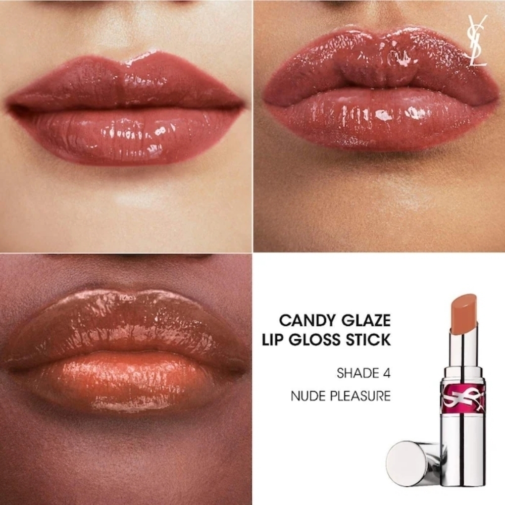 Yves Saint Laurent NUDE PLEASURE (Nude Caramel) Candy Glaze Lipgloss Stick - Picture 6 of 10